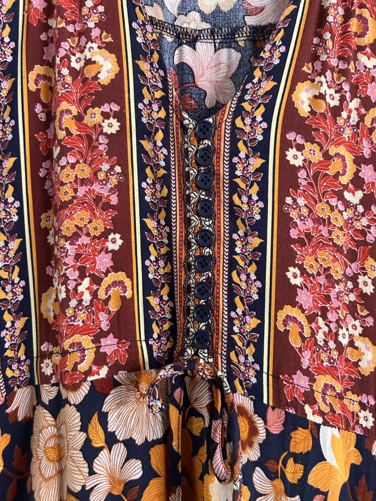 Shareen Collections Floral Bohemian Maxi Dress Size 6 - Preowned