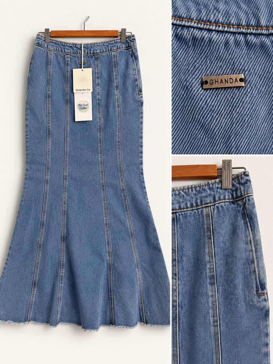Ghanda Blue Denim maxi skirt