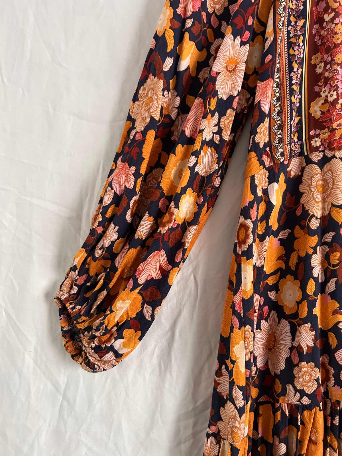 Shareen Collections Floral Bohemian Maxi Dress Size 6 - Preowned