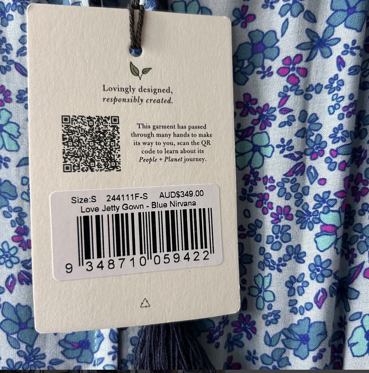 Spell Maxi Dress Love Jetty Gown Blue Nirvana RRP $349 Size S - Brand New