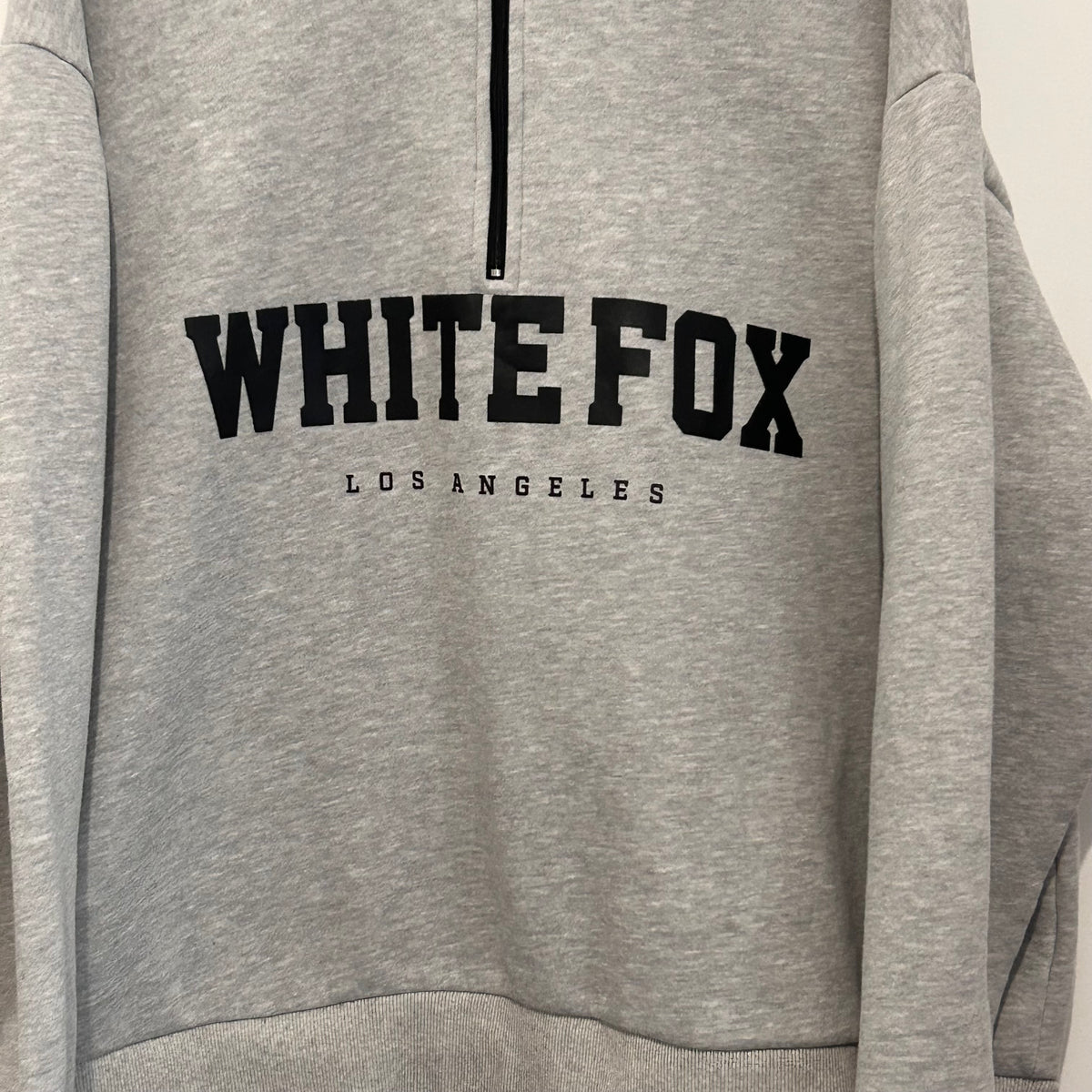 White Fox Grey Half Zip jumper
