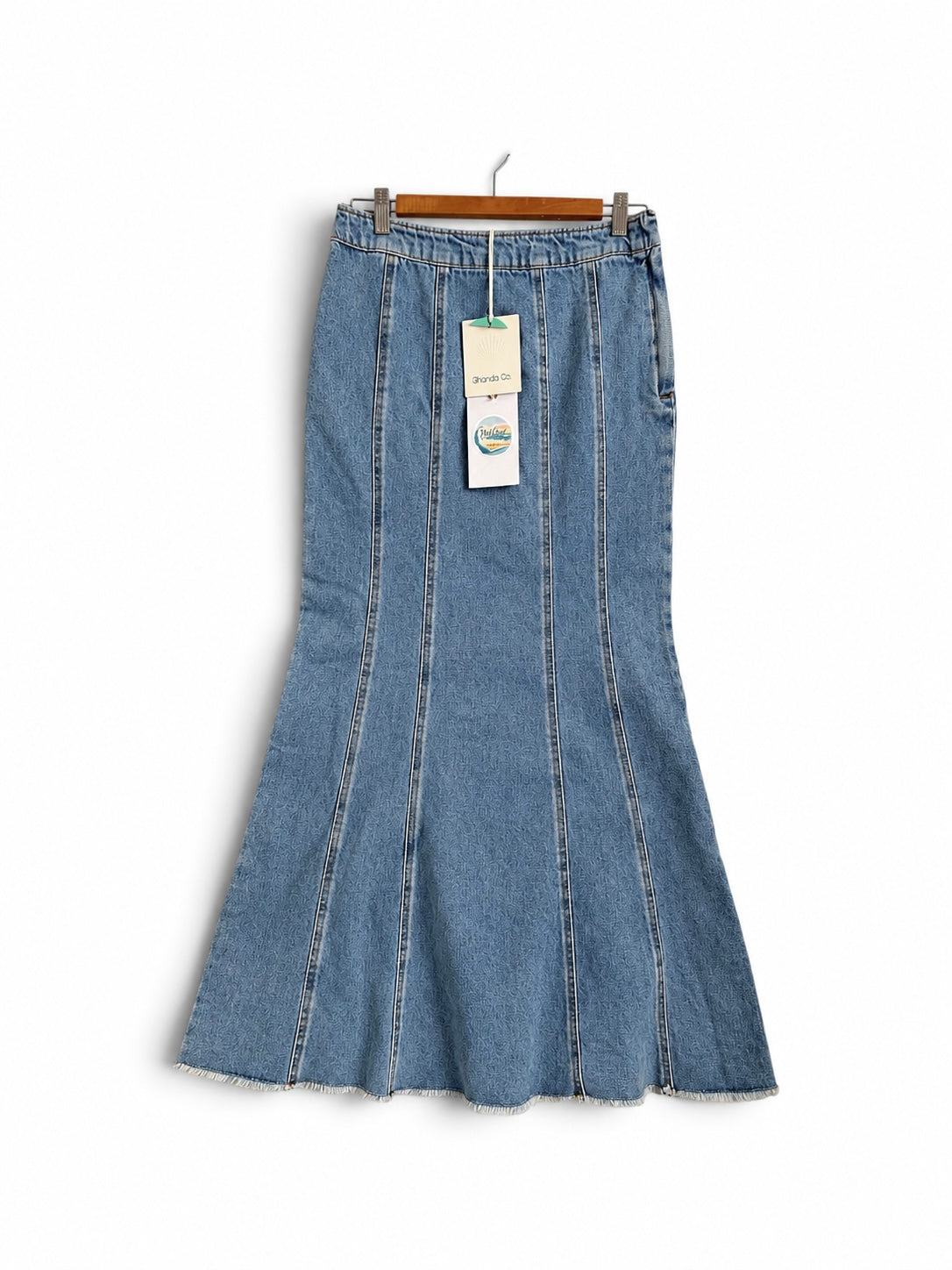 Ghanda Blue Denim maxi skirt