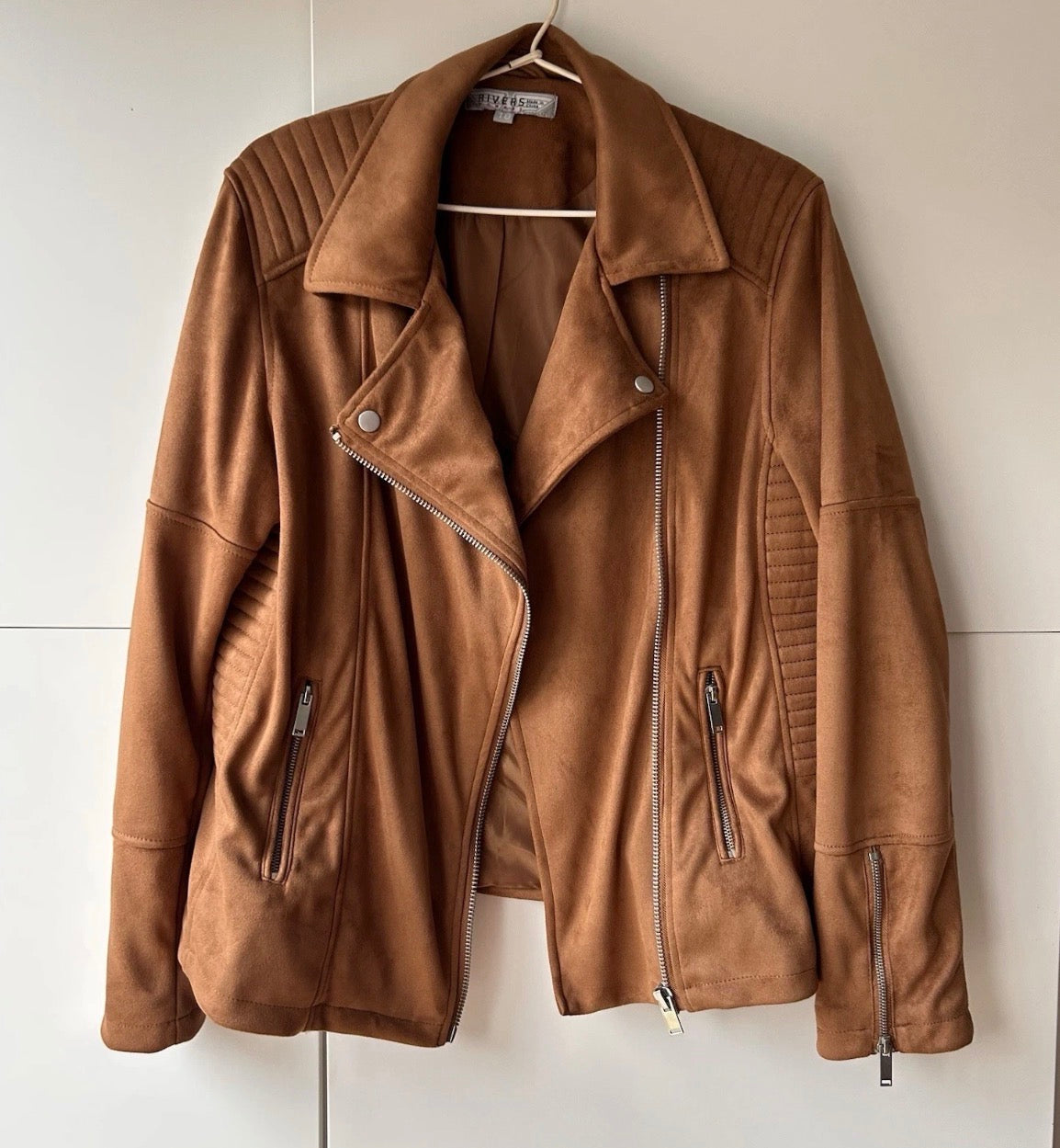 Rivers Tan Biker Style Jacket Women’s Size 18 - Preowned