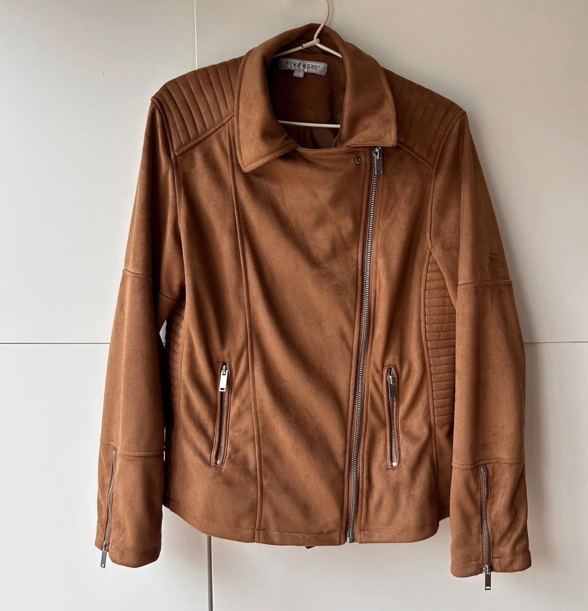 Rivers Tan Biker Style Jacket Women’s Size 18 - Preowned