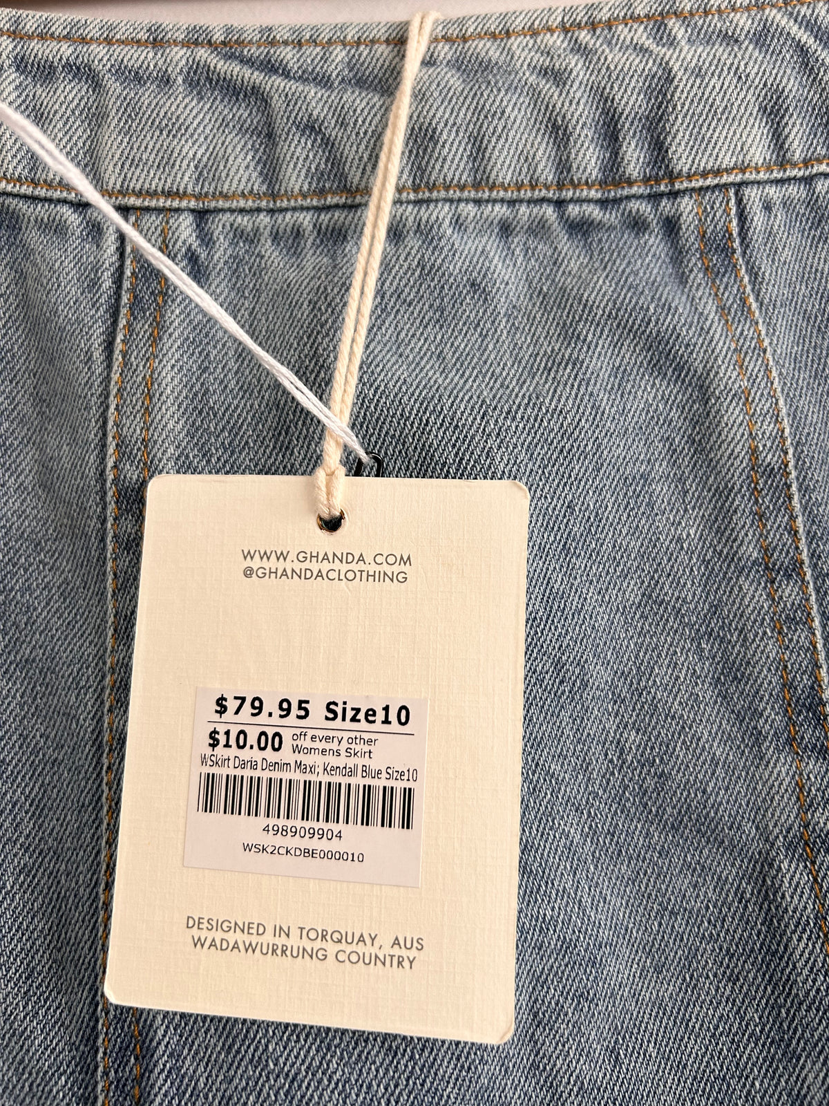 Ghanda Blue Denim maxi skirt