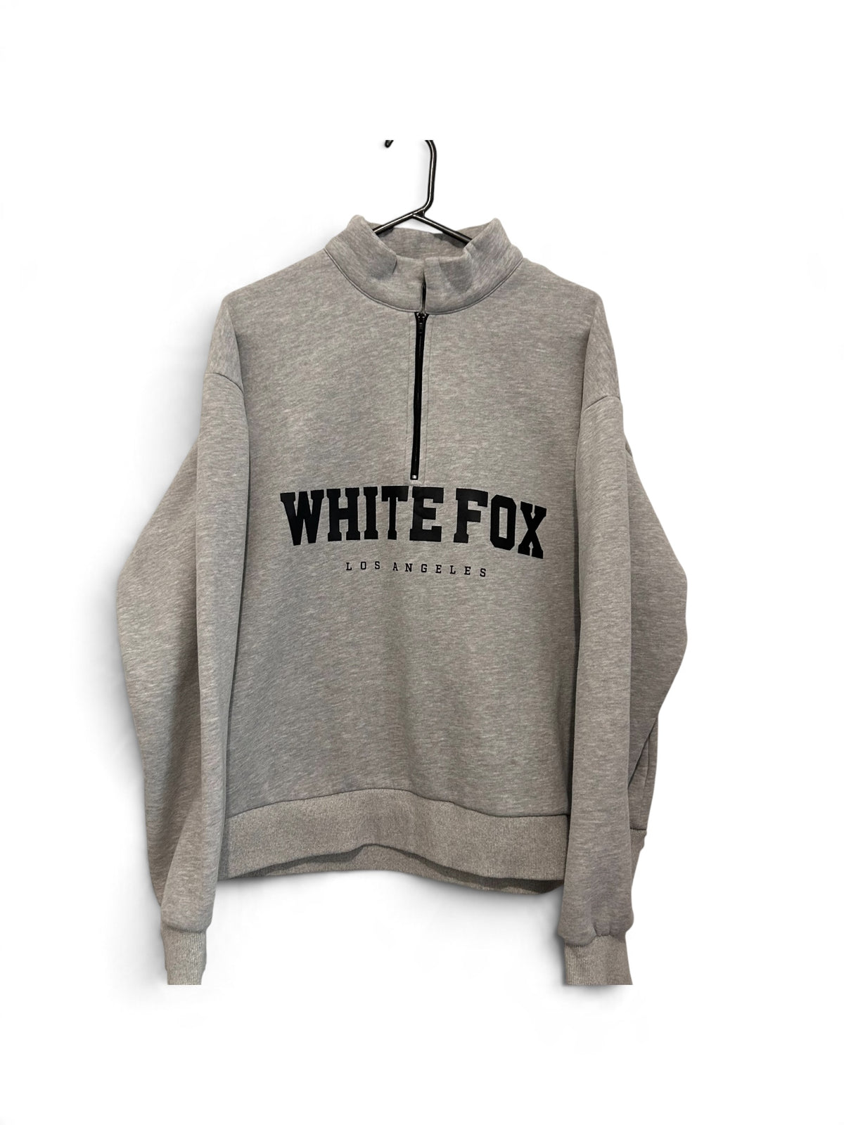 White Fox Grey Half Zip jumper